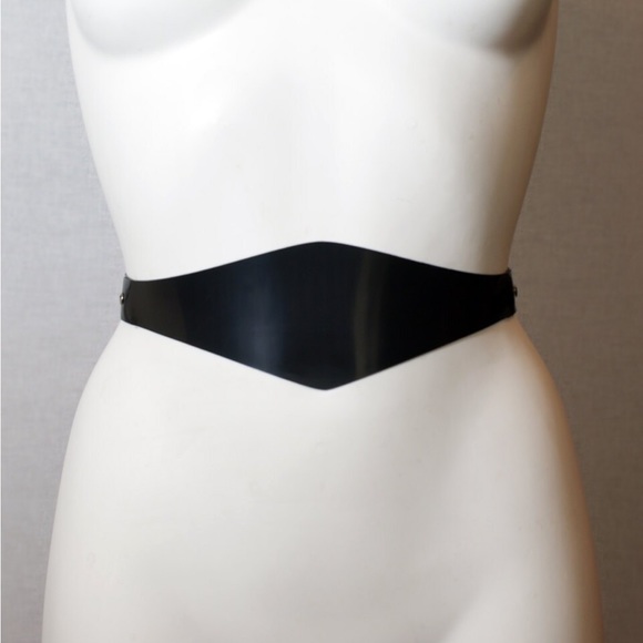 Mico Couture Latex Accessories - *WHITE* Heavy Rubber Shaped Latex Belt